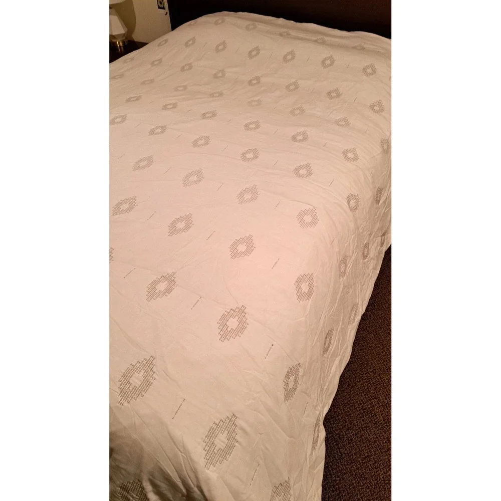 Nate Bercus White Cotton Embroidery Duvet Cover +Thin Layer of Insulation Queen